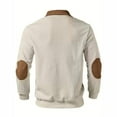 thumbnail image 5 of RongHuan Mens Pullover Quarter Zip Vintage Shirt Color Block Lapel Sweatshirts Long Sleeve Sport Tops, 5 of 6