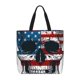 thumbnail image 1 of Fotbe American Flag Skull Bolsa Tote con Estampado para Mujer, Bolsos con Cremallera, Bolsa de Hombro Casual de Gran Capacidad con Bolsillos Internos, 1 of 7
