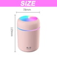 thumbnail image 2 of Colorful Mini Humidifier Cool Portable , USB Personal Desktop Humidifier for Car, Office Room, Bedroom,etc. Auto Shut-Off, 2 Mist Modes, Silent Air Humidifier - Pink, 2 of 6