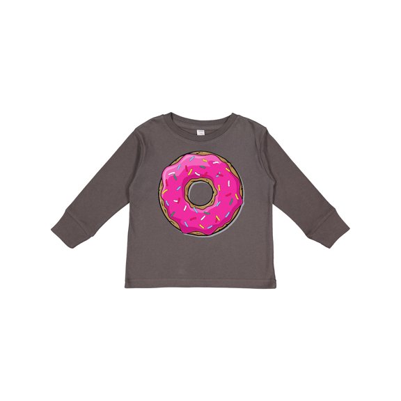 Inktastic Pink Donut with Sprinkles Boys or Girls Long Sleeve Toddler T-Shirt