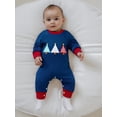 thumbnail image 6 of Miaouyo Infant Baby Boy Christmas Fall Romper 0 3 6 12 18 Months Tree Embroidery Crew Neck Long Sleeve Full Length Jumpsuit, 6 of 9