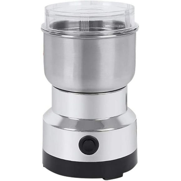 multifunctional shredding machine grain grain mill mini electric coffee bean grinder grain mill for coffee beans spice grains nut (silver)