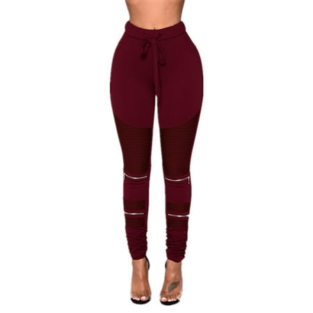 Girls Elastic Waist Pants - Elastic Waist Women Slim Fit Skinny Pencil Pants Leggings