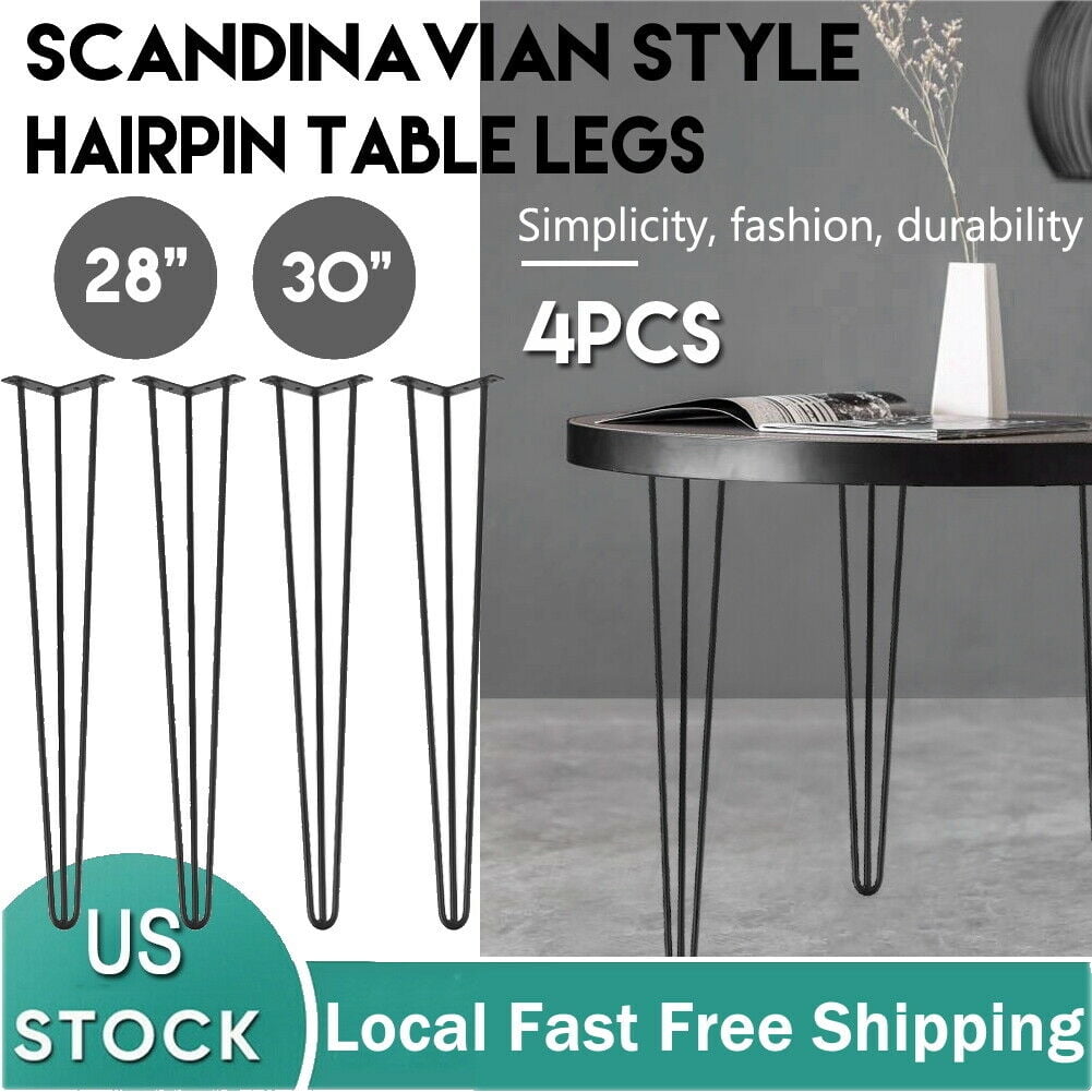 Details about   Hot Coffee Metal Table Desk Hairpin Legs 22"/24"/30" Set of 4 Solid Iron Bar US 