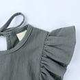 thumbnail image 6 of XXWXYD Toddler Girl Summer Outfits Cotton Linen Shorts Set for Baby Girls Summer Ruffl𝖾 Short Sleeve Dress Shorts Outfits Baby Comfy Breathable Clothes, 6 of 9