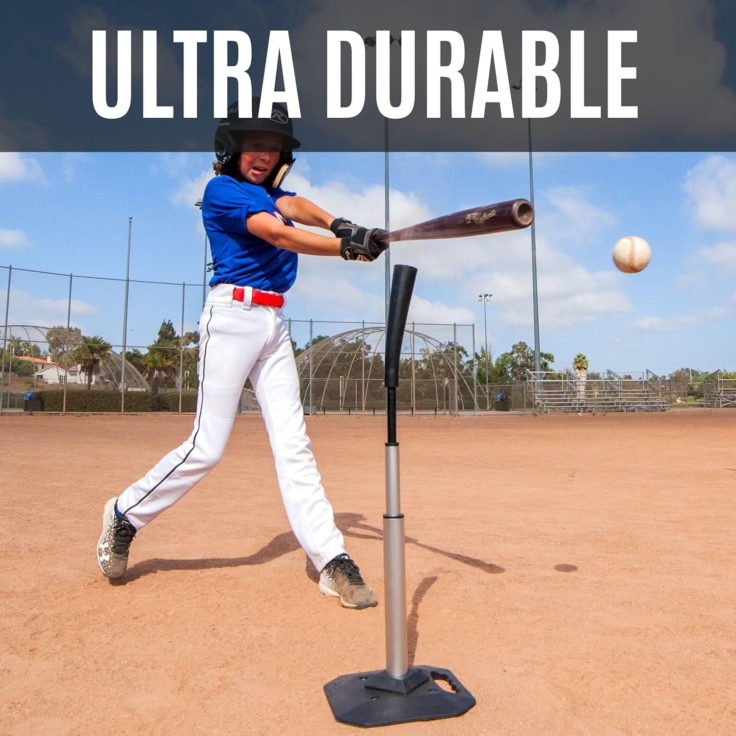 QUICKPLAY PRO Baseball Tee | Super Stable 8lb Weighted Base & Replaceable Top | Pro-Grade Baseball Softball Portable Batting Tee