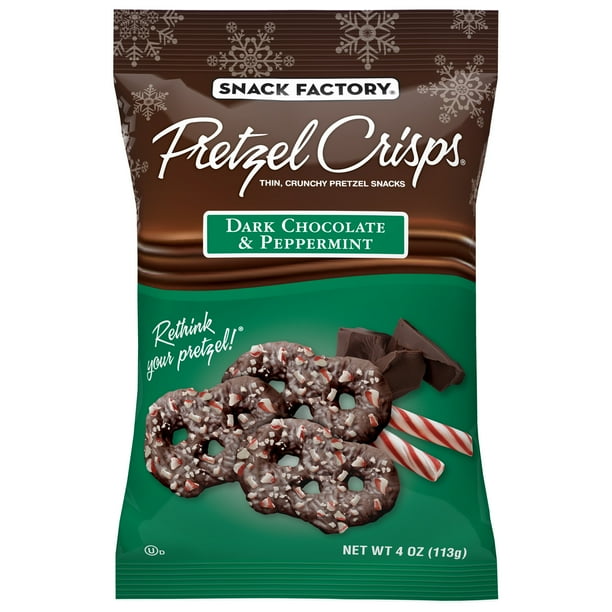 Snack Factory Pretzel Crisps Holiday Peppermint Dark Chocolate Covered