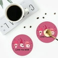 thumbnail image 5 of Bingfone Vintage Love You Mom Leather Drinks Coasters With Set Of 6,Suitable For Home Kitchen,Coffee Cup Coasters Home Gift, 5 of 9