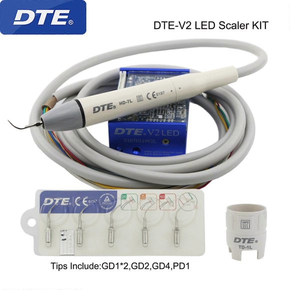 Woodpecker DTE Dental Ultrasonic Scaler Build In UDS N2/N3 V2/V3 LED Scaler Scaling Tips For Dentistry Teeth Cleaning Whitening--V2 LED Scaler KIT
