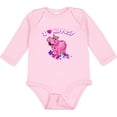 thumbnail image 3 of Inktastic I Love Hippos with Pink Hippo and Flowers Boys or Girls Long Sleeve Baby Bodysuit, 3 of 5