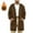 Brown, variant on GUZOM Big & Tall Men's Warm Hooded Coat,Mid-Length Zip-Up with Drawstring Hood,Patch Pockets,Casual Loose Fit for Cool Weather,Size 3XL,Black