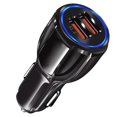 thumbnail image 1 of sweethay Adaptador de carga para automóvil Puertos USB duales Adaptador de enchufe para encendedor Teléfono para automóvil Tablet USB, Negro Type3 NO3, 1 of 6