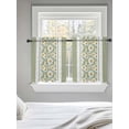 thumbnail image 5 of Sage Green Daisy Tier Curtains 36 Inch Length,Sheer Curtains for Bedroom Living Room Window Farmhouse Floral Green Striped Rod Pocket Drapes Kitchen Curtains Small Half Window 27.5"x36" 2 Panels, 5 of 6