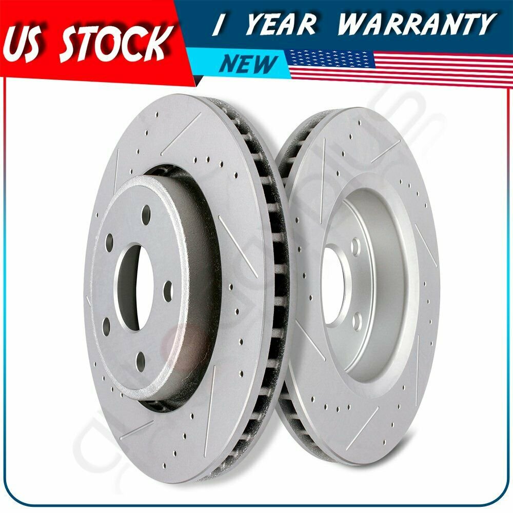 Front 328 mm Brake Rotors Drilled And Slotted Fits Jeep Commander Grand