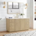 thumbnail image 4 of Oza 60" Single Bath Vanity in Aged Natural Oak with Fish Maw White Quartz Stone, 4 of 15