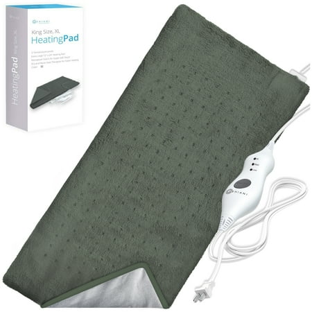 Therasage Shoulder Heating Pad Extra Large Heating Pad with Dry and Moist Heat Therapy Option for Back Pain / Legs / Neck and Shoulders - Navy Gray Color, 12 x 24 inches ()
