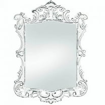 Home Decorative Royal Distressed White Wall Mirror - Wood - Mdf