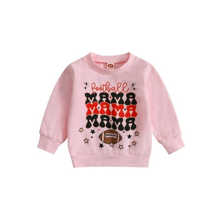 

Toddler Baby Girls Christmas Sweatshirt Long Sleeve Football Print Loose Pullover Tops