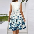 thumbnail image 5 of Graduation Dress, Floral Casual V Neck Sleeveless Tunic Tank Dress Cocktail Wedding Guest Beach Vacation Sundress Evening Formal Dresses Women Plus Size Dresses Casual Dresses (S, White) ZMTing, 5 of 5