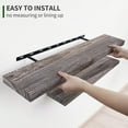 thumbnail image 4 of Floating Shelves, 36 Inch Wall Shelf Set of 2, Rustic Wood Shelves for Wall Storage, Fireplace Mantel, Wall Mounted Wooden Display Shelf for Bathroom Bedroom Kitchen Garage,Weathered, 4 of 14
