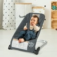 thumbnail image 2 of Gymax Folding Infant Bouncer Portable Baby Rocker w/ Breathable Backrest Aluminum Dark Gray, 2 of 9