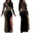 thumbnail image 3 of Vestido PORRCEY Hot Diamond Craft Sexy de manga larga dorado XXL, 3 of 6