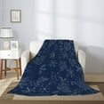 thumbnail image 2 of Rateoe Snowflake Dark Blue Pattern Flannel Throw Blanket, Ultra-soft Blanket for Bed, Couch, Car, Hypoallergenic Anti-pilling blanket-40"x30"(Vertical), 2 of 6