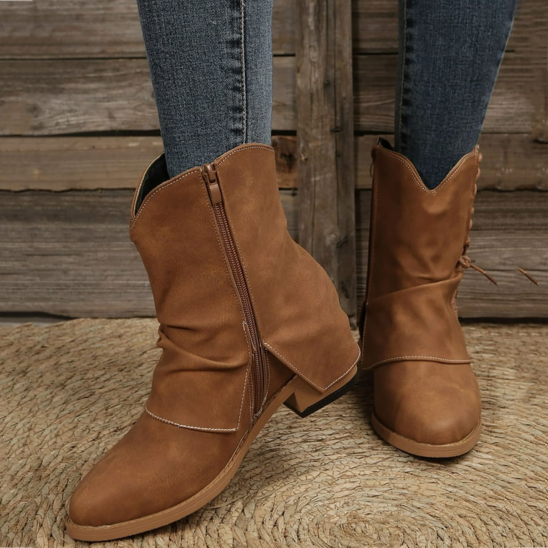 Leather hot sale cowboy booties
