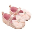 thumbnail image 2 of hengsof Infant Girls Soft Sole First Walking Shoes with Adorable Bow, Breathable Non Slip Crib Shoes for Babies 0-12 Months, Spring Fall Baby Girl Princess Shoes, 2 of 8
