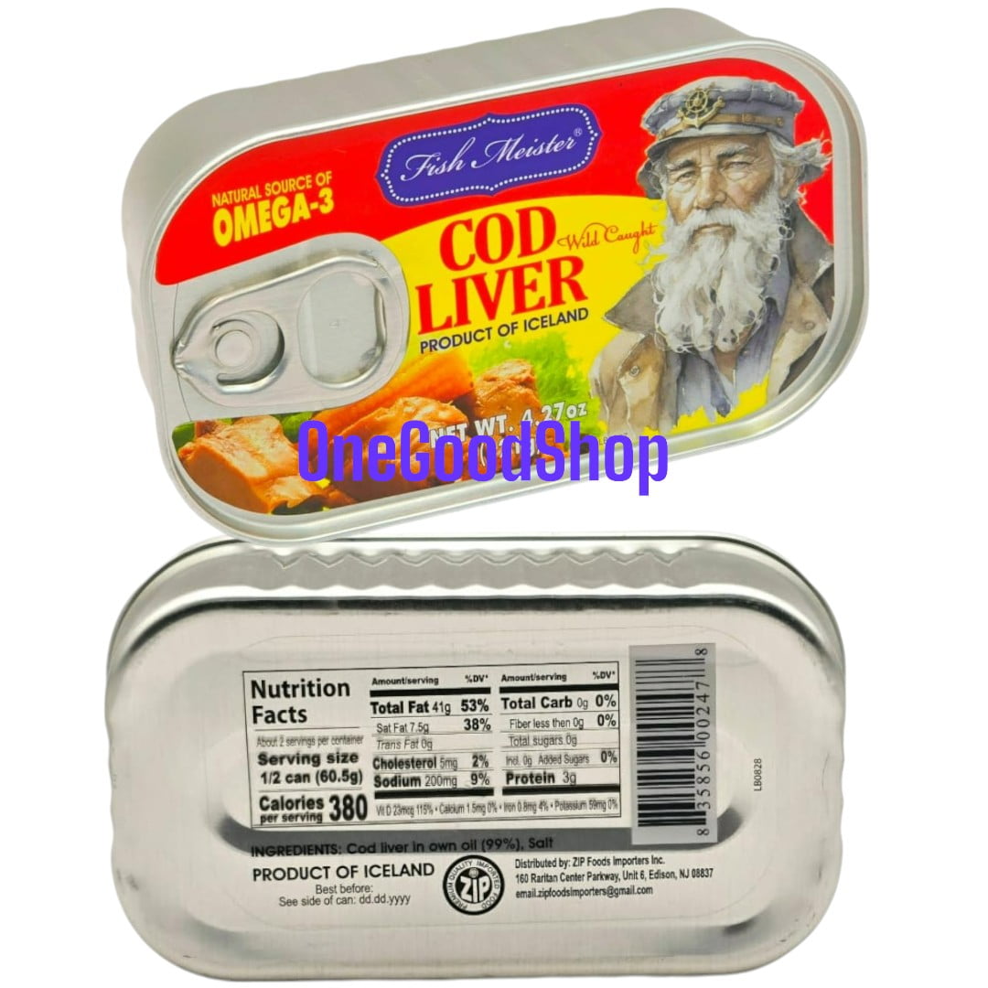 Fish Meister Authentic Cod Liver Canned in Oil, 12 Pack, 4.27oz