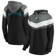 Charlotte Hornets Fanatics Branded Women's True Classics Go All Out Chevron Pullover Hoodie - Gray/Black