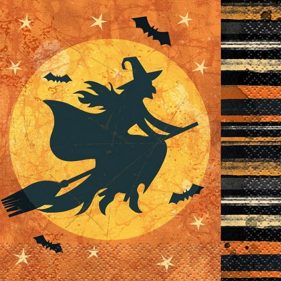 Full Moon Witch Halloween 16 Ct Beverage Napkins