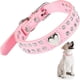 thumbnail image 2 of Collar de perro de cristal ajustable con diamantes de imitación, collar para mascotas con tachuelas de corazón, collar de perro de cuero de PU para perros pequeños y medianos, tamaño S (pequeño), 2 of 5