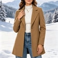 thumbnail image 7 of Women Coat Winter Casual Long Sleeve Solid Color Button Front Lapel Coat with Pockets Soft Loose Fit Cozy Outerwear for Office Wear, 7 of 7