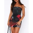 thumbnail image 5 of Biezeib Women's Summer Tube Top Dress Strapless Sleeveless Abstract Print Short Dress Clubbing Dress, 5 of 6