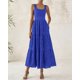 thumbnail image 3 of Vestido BTFBM para mujer con ojales de verano, midi, sin mangas, azul brillante, 3 of 9