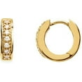 thumbnail image 3 of 1/6 ct tw SI1 G-H Diamond Hoop Earrings in 14k Yellow Gold, 3 of 4