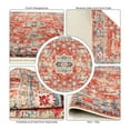 thumbnail image 3 of Alfa Rich 4x6 Area Rugs, Ultra-Thin Oriental Light Red Rug, Non-Slip Machine Washable, Easy Clean, Pet Friendly Rugs, 3 of 6