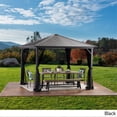 thumbnail image 4 of Afuera Living Gazebo Extérieur Moderne en Aluminium avec Toit Rigide 10 Pieds x 10 Pieds Noir, 4 of 13