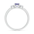 thumbnail image 2 of Angara Natural 0.5 Ct. Tanzanite with Diamond Classic Ring in Sterling Silver for Women (Ring Size: 3.5), 2 of 11