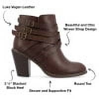 Journee Womens Strap Inside Zip Stacked Heel Booties, Widths Available