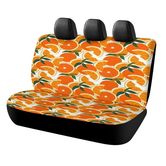 Orange Slice Pattern Print Car Accessories Car Rear Seat Covers Fashion Auto Back Seat Protector Decoration Universal Auto Interior