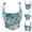 Blue3, variant on Women'S Summer Floral Corset Crop Top Strap Boned Bustier Cute Tie Back Party Bodyshaper