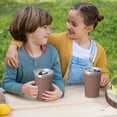 thumbnail image 7 of PAYOHTO Coffee Coloured Flowers Insulated Stainless Steel Tumbler 12 oz Thermos Come with Straw Kids Leak-Proof Travel Mug Cup, 7 of 7