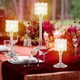 thumbnail image 5 of 12 Pieces Crystal Candle Holders Set 3 Sizes Tall Crystal Wedding Candlestick Holders Pillar Candelabra Stand for Table Centerpieces for Christmas Party Wedding Dining Decoration (Silver), 5 of 6