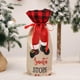 thumbnail image 5 of Adornos navideños, regalos navideños, botella de vino para personas mayores, bolsa para botellas de champán a cuadros y saco de vino., 5 of 8