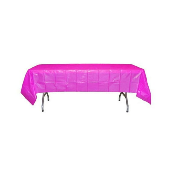 Magenta Table Cover - Disposable Plastic - 54in. x 108in. Rectangle - 1 Piece (fdp90027)