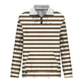 thumbnail image 5 of successthop Pullover Sweatshirts Men Plus Size Quarter Zipper Long Sleeve Sweater Trendy Tops Stripe Streetwear Brown, 5 of 5