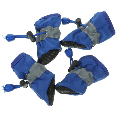 4 Pcs Dog Shoes Doggie Small Dog Boots Blue Dog Boots 5.50X4.00X3.00CM