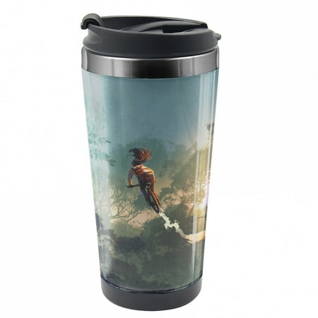 

Fantasy Travel Mug Cycle Bike Park Extreme Steel Thermal Cup 16 oz by Ambesonne